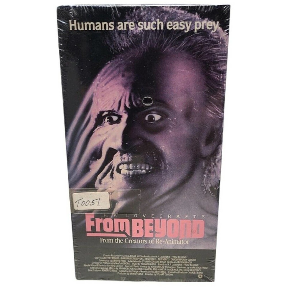 H.P. Lovecrafts From Beyond VHS Vintage Horror Re-Animator Tested w/Plastic VGC